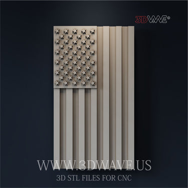 AMERICAN FLAG 3d stl file for CNC